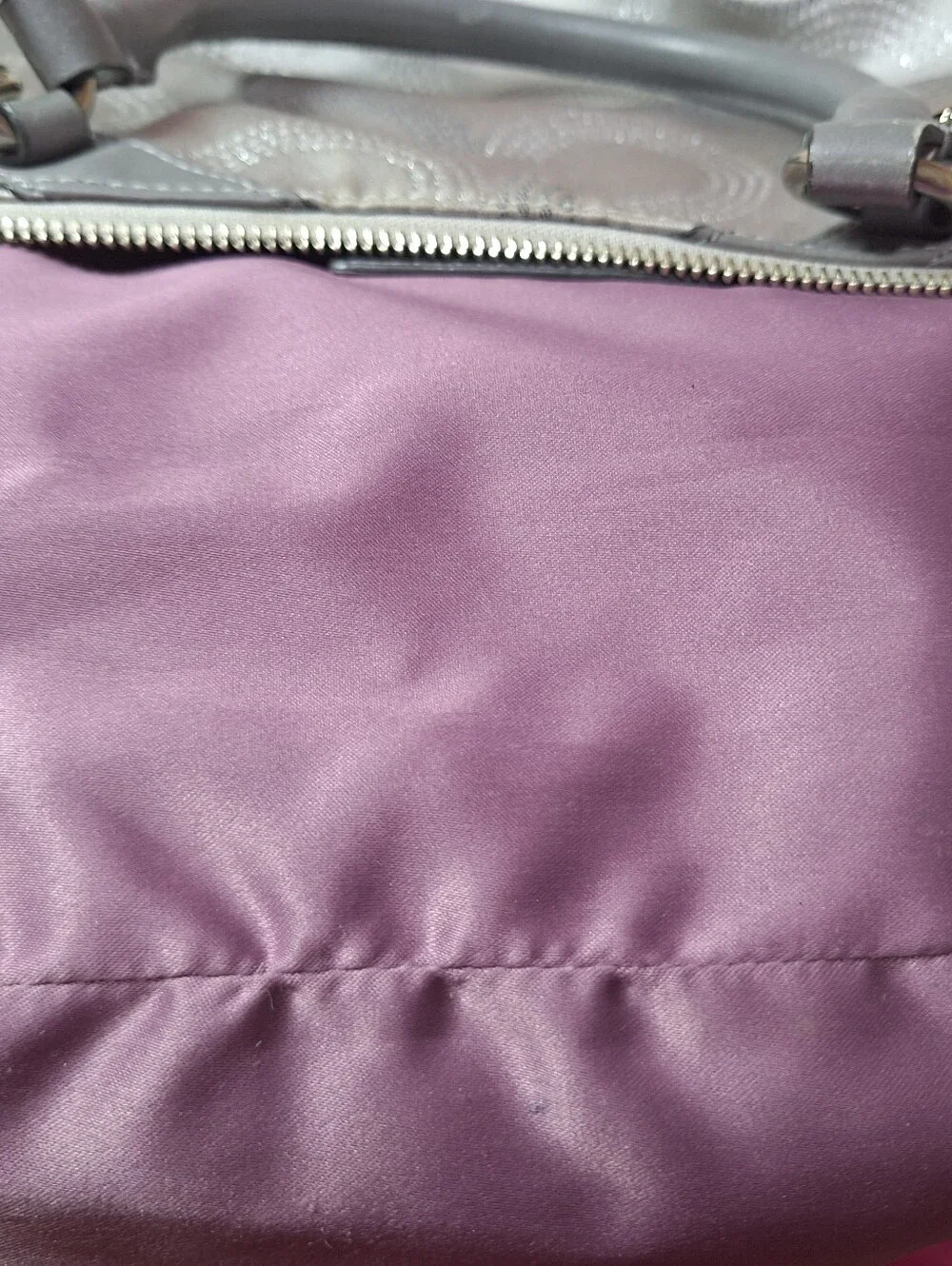 Coach Metallic Silver Signature Circle Shoulder Bag